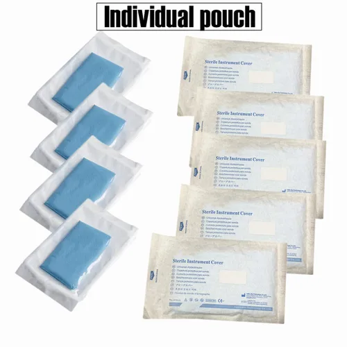 Vista 5 de Cubierta de sonda de ultrasonido – Estéril desechable transparente sin látex, 5 x 48 pulgadas, embalaje individual (20 piezas)