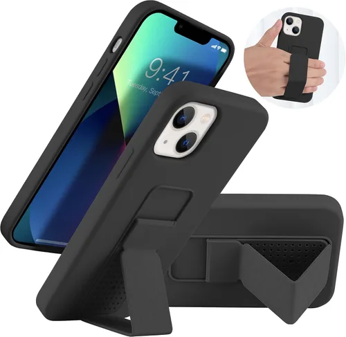 Vista 15 de Funda de silicona con soporte de LAUDTEC compatible con iPhone 7/8/SE, soporte de metal con soporte de pie vertical y horizontal, cubierta flexible