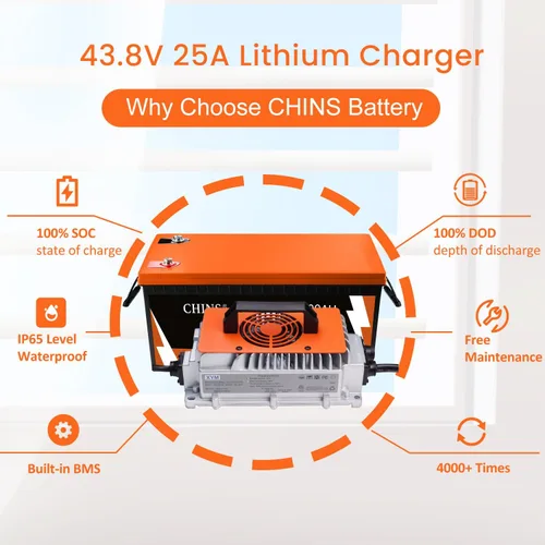 Vista 7 de CHINS Batería de litio para carrito de golf de 36 V, batería LiFePO4 de 36 voltios y 100 Ah, Bluetooth integrado 200 A BMS, incluye cargador de 36 V