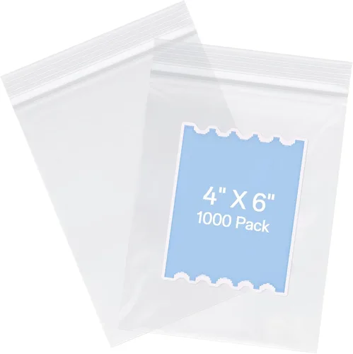 Vista 10 de 1000 unidades – Bolsas de plástico pequeñas de 3 x 4 pulgadas, bolsas transparentes con cierre de cremallera recerrable con cierre superior