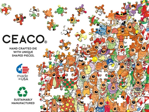 Vista 7 de Ceaco - Holiday - One Hundred Reindeer and a Santa - 300 Piece Jigsaw Puzzle
