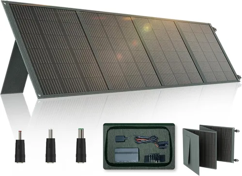Vista 6 de PWS110 Panel Solar Plegable de 100W 20V con Diseño de Tejas Kickstand Ajustable para Hogar Camping RV Carga Estación de Energía Portátil (2 PCS)