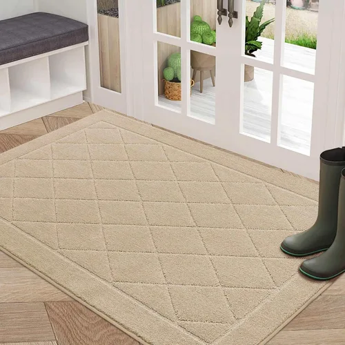 Vista 17 de BEQHAUSE Tapete Atrapa Suciedad para Puerta de 20" x 32", Tapete Antideslizante para Entrada Lavable, Tapete para Puerta para Perros Resistente a