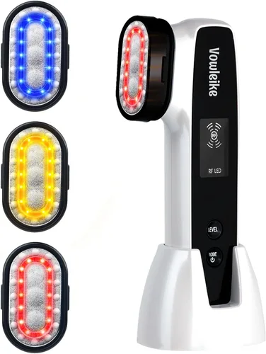 Dispositivo facial Microcurrente, Vowleike 10 beneficios clave para el cuidado de la piel masajeador facial con soporte, herramienta facial