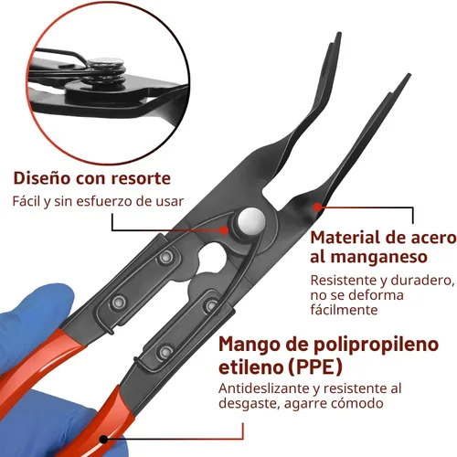 Vista 5 de Keze 7 Piezas Herramienta de Palanca de Extracción de Molduras de Plástico Automotrices y Kit de Alicates Extractores de Clips para Extracción