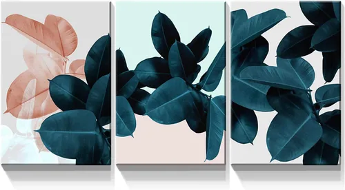 Vista 159 de Denozer - Lienzo decorativo para pared de 3 piezas - Paisaje con arte de pared inspirador para sala de estar, decoración moderna del hogar, estirado