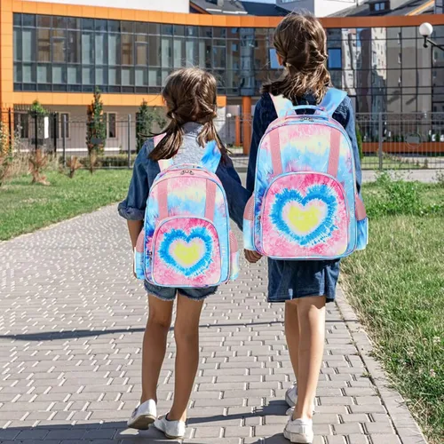 Vista 5 de BTOOP Mochila para niños y niñas, mochila con clip para el pecho, Blue-Love