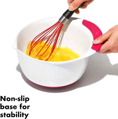 Vista 4 de OXO, juego de 3 cuencos para mezclar de plástico Good Grips – Asas de Blueberry, Jam & Seltzer, 4.7 LITROS, Grande