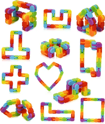 Paquete de 12 Pistas Locas - Juguetes Fidget de Clic a Presión de Color Arcoíris para Niños y Adultos, TDAH, Sensorial de Dedos, Autismo, Alivio del