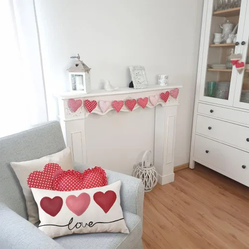 Vista 2 de DFXSZ Fundas de almohada para el día de San Valentín de 12 x 20 pulgadas, diseño de corazón rosa, para el día de San Valentín, fundas de almohada