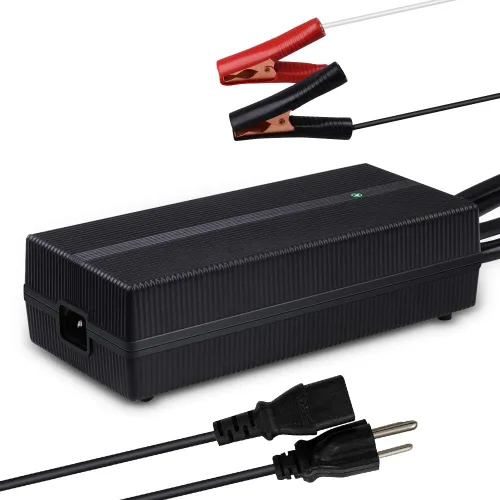 Renogy Cargador de batería de litio de 12 V 20 A, IP67 impermeable inteligente con activación BMS para LiFePO4, cargador portátil de CA a CC para