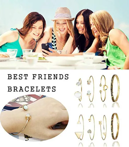 Vista 9 de Paquete de 15 relojes de cuero para mujer, con incrustaciones de diamantes de imitación de cuarzo, reloj de pulsera de varias capas apilable