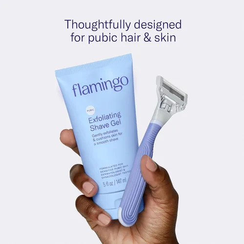 Vista 2 de Flamingo Pubic - Cartuchos de repuesto para maquinilla de afeitar para mujer, 8 maquinillas de afeitar para afeitar, línea de bikini