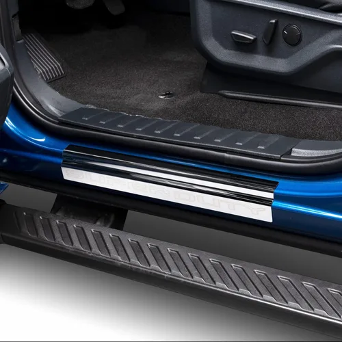 Putco Kit de placas de umbral de puerta de acero inoxidable con logotipo Super Duty - Compatible con Ford F250/F350/F450/F550 Crew Cab 2023-2025