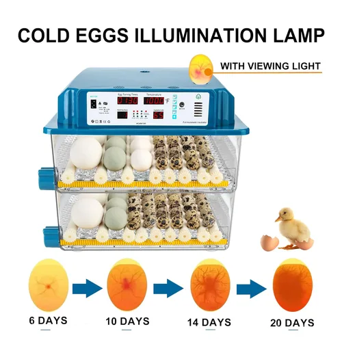 Vista 6 de Vevitts 120 incubadoras de huevos para incubar huevos con control automático de temperatura, huevos de codorniz de pollo, incubadora de monitoreo