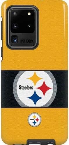 Vista 14 de Skinit Pro Phone Case Compatible with Galaxy S20 Ultra 5G - Officially Licensed NFL Pittsburgh Steelers Distressed Design