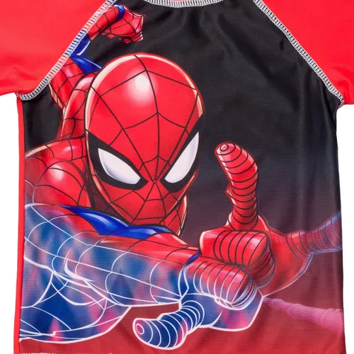 Vista 2 de Marvel Avengers Spider-Man Hulk Black Panther Iron Man - Camisa de natación para niños pequeños a grandes