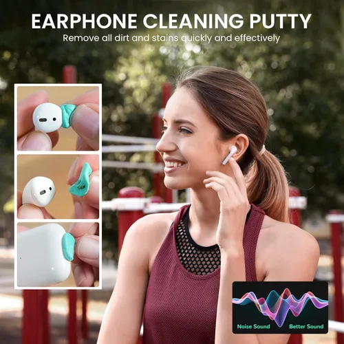 Vista 4 de MUIIGOOD Kit de limpieza para Airpods 221 piezas de masilla de limpieza para auriculares quitar cera de oídos, kit de limpieza de teléfono, cepillo