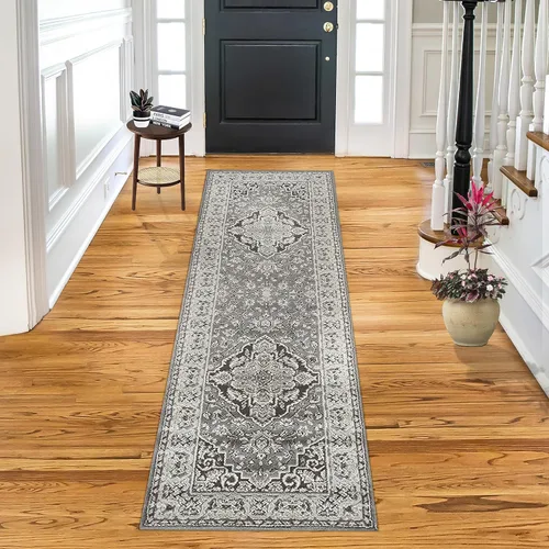 Vista 17 de Superior Alfombra de pasillo de interior, cubierta de alfombra de felpa, medallón oriental tradicional, perfecta para pasillo, entrada, sala