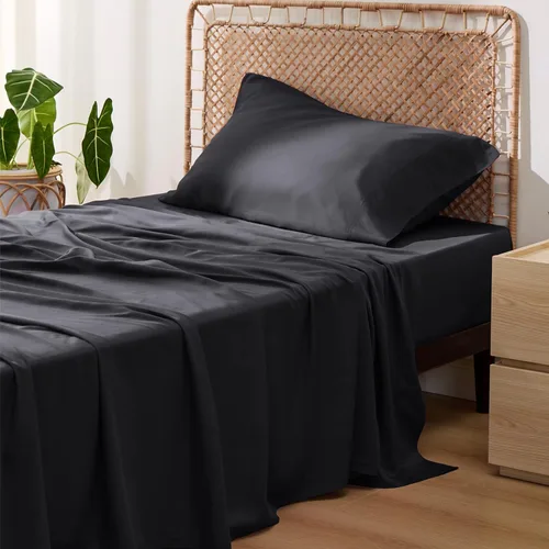 Vista 17 de Bedsure - Juego de sábanas tamaño individual, refrescantes, rayón derivado del bambú, transpirables y suaves, sábanas y fundas de almohada tipo