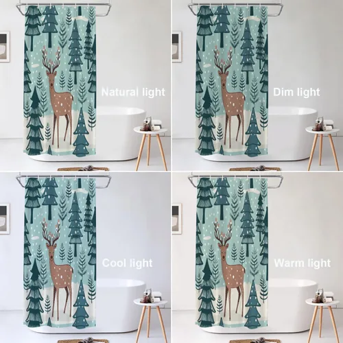 Vista 386 de Shrahala Father and Child Embracing No Hooks Shower Curtain with Snap in Liner Set, Tender Moment Captured Bathroom Décor Polyester Fiber Waterproof