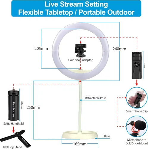 Vista 3 de Phottix Nuada Ring 10 LED Light Go Kit
