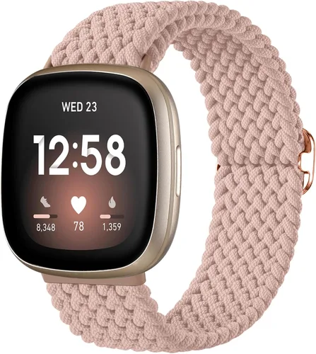 Vista 17 de Maledan Banda elástica trenzada compatible con Fitbit Sense/Versa 3/4 y Sense 2, correa elástica suave para reloj inteligente, accesorio