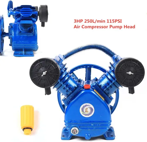 Vista 6 de Cabezal de bomba de compresor de aire, cabezal de reemplazo de bomba de compresor de aire tipo V 3HP para reparación de automóviles de fábrica
