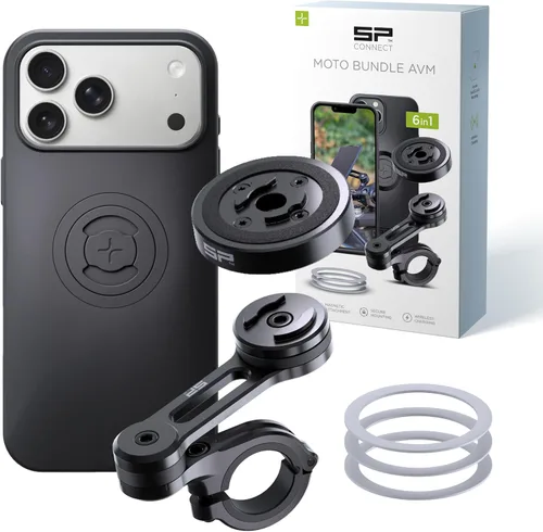 Vista 15 de SP CONNECT Moto Bundle II con módulo antivibraciones SPC+ Compatible con iPhone 11 Pro/XS/X Soporte de teléfono para motocicleta Soporte