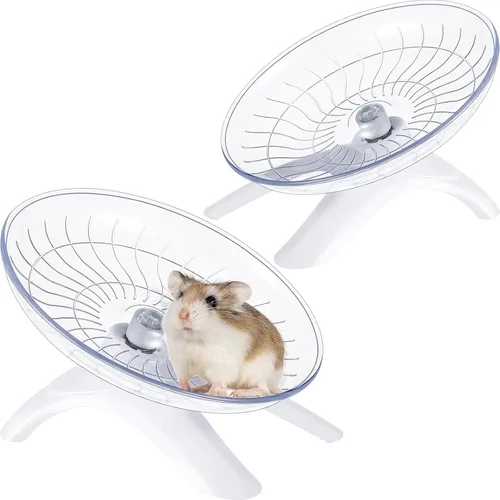 Thyle 2 piezas de hámster volador platillo volador silencioso rueda de ejercicio fitness hámster juguetes silenciosos rueda de ejercicio para
