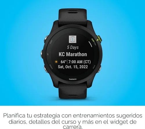 Vista 6 de Garmin Forerunner® 255 Music, smartwatch GPS para correr con música, información avanzada, batería de larga duración, negro - 010-02641-20