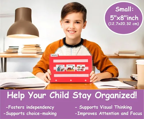 Vista 9 de Smile4autism Herramientas pequeñas de 7x9" perfectas para mantener organizadas tus tarjetas visuales sueltas. Autismo, ABA, TDAH, lenguaje