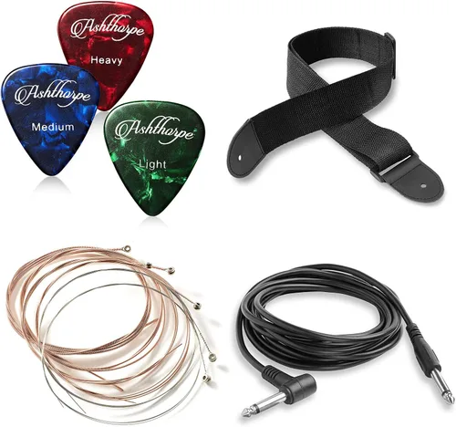 Vista 7 de Ashthorpe - Paquete de guitarra electroacústica estándar con diseño delgado con corte - de madera Tonewood de primera calidad