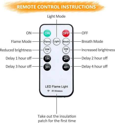 Vista 7 de 4 luces LED con efecto de llama, recargable por USB, 4 modos de luz parpadeante con temporizador remoto, efecto de detección de gravedad, base