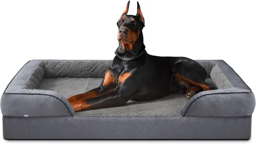 Vista 25 de INVENHO - Cama ortopédica mediana para perros, impermeable, sofá de espuma tipo huevo para perros con funda extraíble y lavable, forro impermeable
