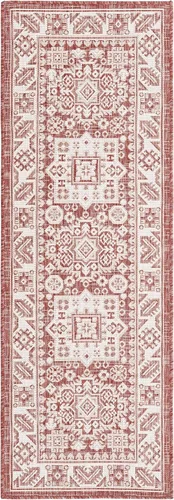 Vista 280 de Unique Loom Outdoor Aztec Collection Alfombra de área, Chalca (7 pies 10 pulgadas, cuadrada, azul/marfil)