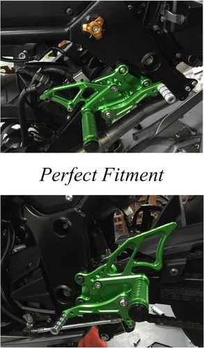 FXCNC Juego de estriberas para motocicleta CNC Billet, reposapiés trasero totalmente ajustables, compatible con NINJA 300R EX300 2013 2014 2015 2016