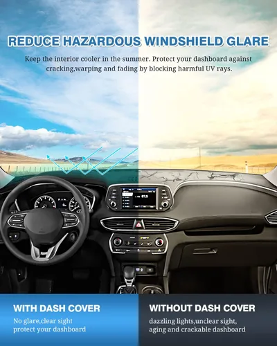 Vista 281 de FIILINES - Cubierta para tablero, accesorio para tablero de malla antideslizante, parasol sin reflejos y protector compatible con Toyota Tundra