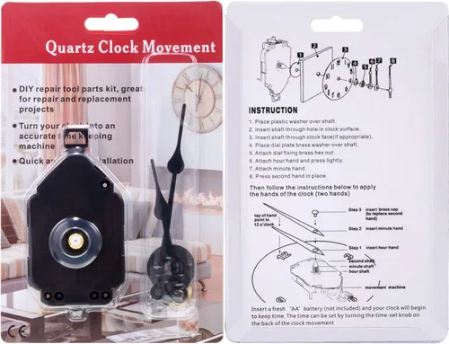 Vista 7 de Hicarer Mecanismo de reloj de péndulo de repuesto para bricolaje, movimiento de reloj de eje largo, péndulo, manecillas de cuarzo, kit de reparación