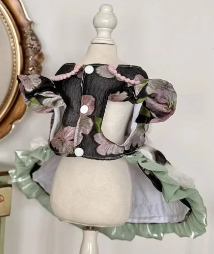 Vista 104 de Moda Vestido de Princesa de Encaje para Perro Cachorro Dulce para Perro EXTRAL Pequeño y Pequeño A-Negro XX-Pequeño