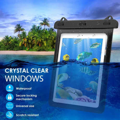 Vista 3 de MoKo Funda impermeable para tableta, bolsa seca para iPad mini 6, iPad 9, iPad 9.7 6/5/4/3/2, iPad Pro 9.7, iPad Air 5 10.9/3/2, Samsung Tab