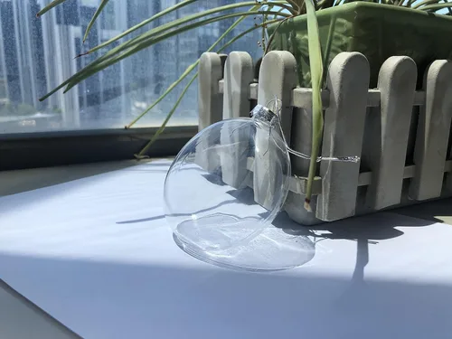 Vista 2 de Juego de 0.504 in (3-1/8 pulgadas) planas, redondas, pintables, de cristal transparente, adornos de Navidad para manualidades, rellenables