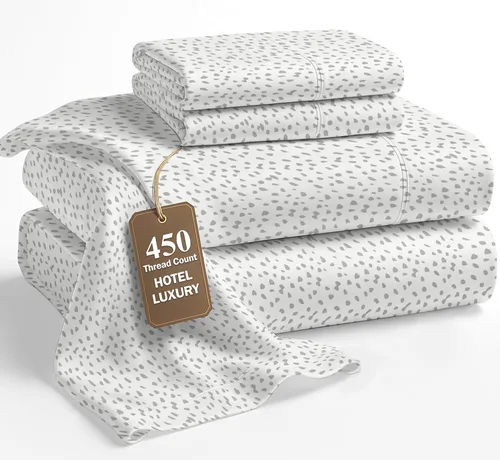 Vista 18 de LANE LINEN - Juego de sábanas tamaño Queen, 450 hilos, 100% algodón, refrescantes, suaves y transpirables, con bolsillo profundo, 4 piezas