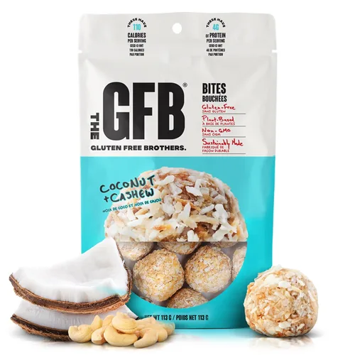 Vista 9 de The GFB Bites de proteína para pastel de cumpleaños, apto para alérgenos y sin nueces, sin gluten, a base de plantas, sin OMG, hechos