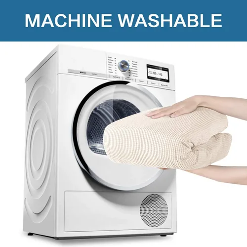 Vista 7 de H.VERSAILTEX Fundas elásticas para sofá de 3 cojines, funda de sofá de elastano, funda elástica para silla, color natural