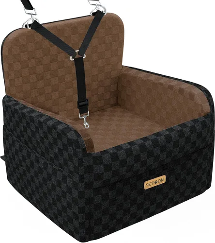 PETICON Asiento de coche impermeable para perros pequeños y medianos Marrón