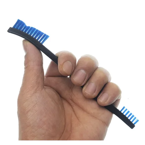 Vista 5 de Paquete de 10 cepillos de limpieza multiusos de doble punta para pistolas de 7 pulgadas, cepillos de cerdas de nailon de acero y latón (5 tipos)
