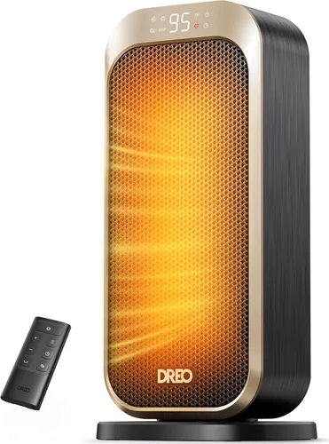 DREO Calentadores de espacio para uso en interiores, calentador eléctrico portátil de 1500 W con control remoto y termostato, cerámica PTC, calor de