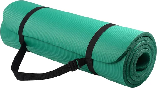 Vista 13 de Fitvids Tapete de yoga de 1/2 pulgada, extra grueso, de alta densidad, antidesgarros, con correa de transporte, adecuado para varios ejercicios