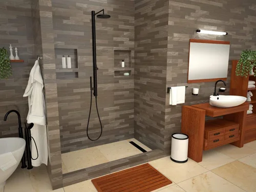 Vista 4 de Tile Redi RT3260R-PVC-MB-2.5 Redi Trench - Sartén para ducha, color negro mate